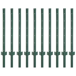 FENSMILE 4 Feet Fence Posts Sturdy Duty Metal Fence Post, No Dig Garden U Post for Wire Fencing Steel Post for Yard, Outdoor Wire, Pack of 10