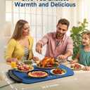 Warming Mat for Food, Food Warming Mat with 7 Temp Master Aadjustable Warming Tray, Thermochromic Line, Roll Up Buffet Hot Plates Heat Pad Full Sized Electrical