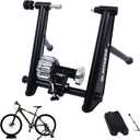 Fitvids Bike Trainer Stand Steel Bicycle Exercise Fluid Magnetic Stand with Front Wheel Riser Block, Multiple Options (Black)
