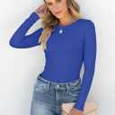 ANRABESS Women Long Sleeve Shirts Rib Knit Slim Fit Tops Basic Tee 2025 Fall Outfits Casual T-Shirt Underscrubs Layer Clothes (Large, Royal Blue)