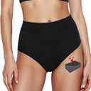 4 x Period Swimwear for Teens Women High Waisted Swimsuit Bikini Bottoms Menstrual Swim Bottoms Tankini Bathing Suit