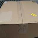 IRIS USA Large Top Entry Cat Litter Box with Lid Enclosed Covered Hooded Design Litter Catching Scatter Shield Pan Dog Proof Pet Proof Scoop Included Odor Control for Indoor Cats Kittens Gray/White