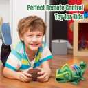 Remote Control Chameleon Animal Toys - LED Light Up & Preying Remote Control Electronic Toy with Moving Eyes, Walking, Color Changing Realistic RC Robot Toy Gift for Boys Kids Age 4 5 6 7 8 Years Old