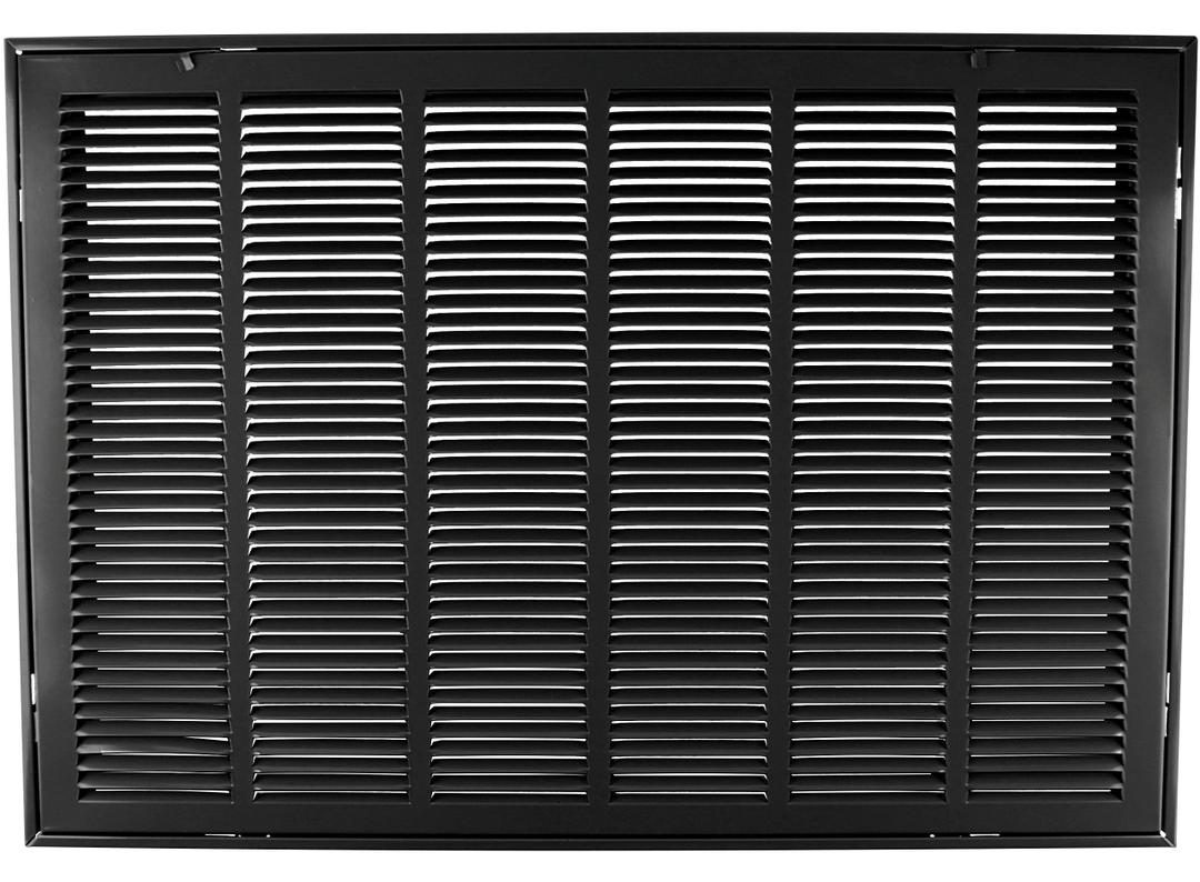 HVAC Premium 30" X 24" Steel Return Air Filter Grille for 1" Filter - Removable Face/Door - HVAC Duct Cover - Flat Stamped Face - Black [Outer Dimensions: 32 5/8" X 26 5/8"]