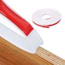 MECCANIXITY TPE U-Shape Edge Banding Self Adhesive Flexible Veneer Edging Trim 5/8 Inch x 20ft Furniture Edge Protector for Shelf Cabinet Table Repair Restoration (White)