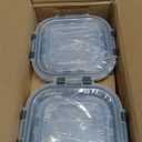 M MCIRCO 10-Pack Glass Food Storage Container with Lids, Airtight Lunch Bento Boxes, Glass Meal Prep Container,Microwave, Oven, Freezer and Dishwasher Friendly (Gray)