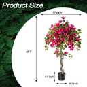Datietiao 2Pack Artificial Bougainvillea Tree, 4FT Faux Bougainvillea for Indoor Outdoor Decor, Lifelike Bougainvillea Artificial Flowers Plant for Office, Front Porch, Living Room & Patio