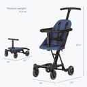 Dream On Me Coast Rider Travel Stroller, Lightweight & Compact Baby Stroller, Theme Park Approved, Book-Folding Design, Adjustable Handle, Soft-Ride Wheels, Converts to Rider & Scooter - Gray