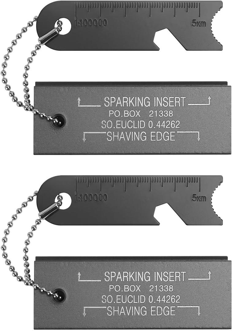 2 Pack Magnesium Flint Fire Starter, Survival Fire Blocks with Striker for Camping/Hiking/Emergency