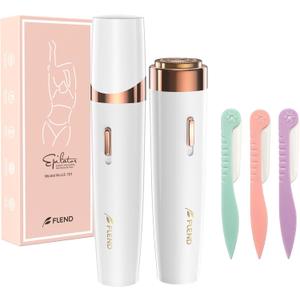 Women's Facial Epilator, 2-in-1 Epilator Women's Face with LED and 2 Cleaning Heads, Electrique Facial Epilator for Women, Hair Removal Epilator for Face, Armpit, Leg, Intimate Area