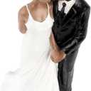 Wedding Resin Groom Bride Black Couple Figurine Cake Topper