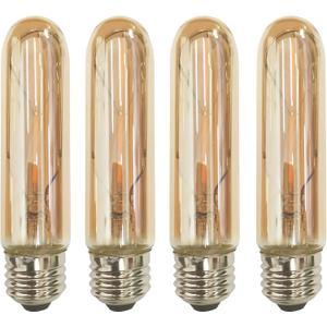 CTKcom T10 E26 Amber LED Light Bulb,Smooth Dimmable T10 Tubular Edison Light Bulbs,2 Watt 120V 2200K Warm White 140 lumens Vintage Edison Light Bulbs 25 Watt Equivalent,4 Pack