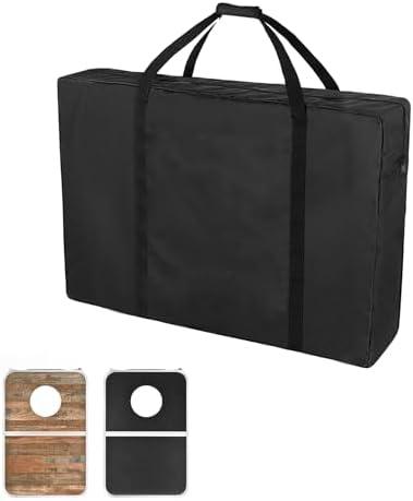 Andacar Cornhole Carrying Case, Professional Corn Hole with Bags Boards Carrying Bag Regulation Cornhole Board Covers Black