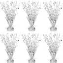 6 Pack Metallic Foil Spray Centerpiece Table Decoration Silver Star Party Centerpieces Table Decorations for Birthday Wedding Anniversary Graduation Party Decor