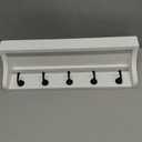 Rebee Vision Key and Mail Holder for Wall with Floating Shelf : Decorative Hanging Organizer with 5 Sturdy Keys Hooks and Wall Mount Key Rack - Farmhouse Entryway Dcor (Modern White)
