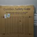 Cumbor 29.7-46" Baby Gate for Stairs, Mom's Choice Awards Winner-Auto Close Dog Gate for the House, Easy Install Pressure Mounted Pet Gates for Doorways, Easy Walk Thru Wide Safety Gate for Dog, Brown