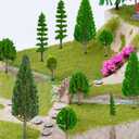 MOMOONNON 25pcs Model Trees Train Scenery Mixed Miniature Trees Artificial Wargame Fake Tree Model Railroad Diorama Supplies Scenery Landscape