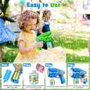 Bubble Gun Machine for Kids 4-8: 2-Pack Automatic Bubble Guns with 2 Bottles Refill Solution - Summer Outdoor Toys Bubble Blaster Maker Blower for Easter Party