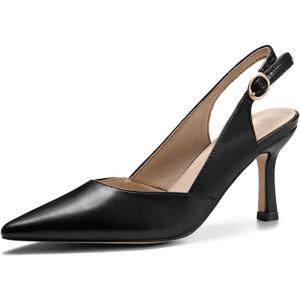 Rilista Women's Slingback Kitten Heels Closed Pointed Toe Backless Wedding Party Dress Pumps Shoes, Size 10