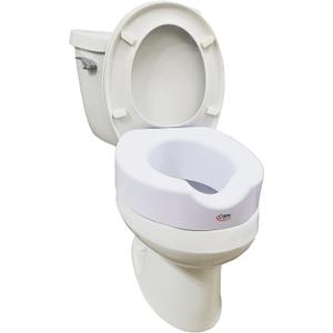 Carex Toilet Seat Riser With Quick-Lock, Raised Toilet Seat Adds 4 Inches of Height to Toilet - Toilet Seat Lifter With 300 Pound Weight Capacity, Slip-Resistant