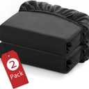 Twin Fitted Sheets 2 Pack Only, Mattress Up to 14 Inches Deep Pocket, Ultra Soft and Breathable Twin Bed Sheets, Long Lasting Single Fitted Sheets, Black