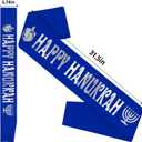 2 x Happy Hanukkah Sash, Blue Silver Happy Chanukah or Happy Hanukkah Sash, Merry Christmas Holiday Party Decorations, Ideas, Gifts, Jokes and Favors (Blue + Silver)