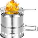 TOMSHOO Camping Stove, Portable Folding Windproof Wood Burning Stove Compact Stainless Steel Alcohol Stove Outdoor Camping Hiking Backpacking Picnic BBQ