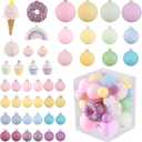 46 Pcs Pastel Color Shatterproof Christmas Ornament Set -3D Ice Cream, Donut & Cake Dessert Decorations for Candyland Xmas Party, Holiday Tree Decor, Sweet - Themed Gathering & Home Decor