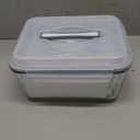 KOMUEE 220oz & 76.4oz Extra Large Glass Food Storage Containers with Airtight Lids, 2 Piece Big Glass Containers Set, Ideal for Storing Rotisserie Chicken, Lasagna,Salads,Fruits, Leak-proof & BPA-Free (Light Gray)