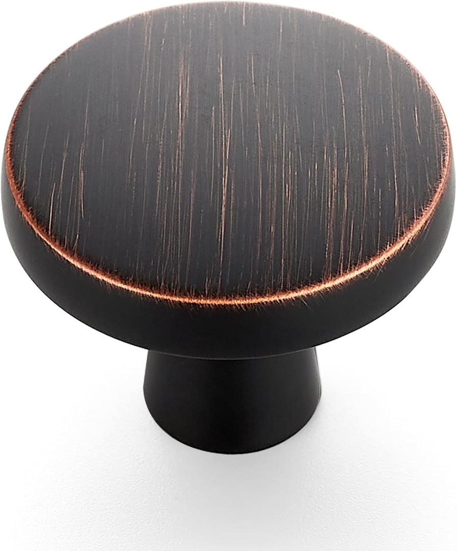 Ravinte 25 Pack Drawer Pulls 1-1/4 Inch Kitchen Cabinet Knobs Solid Round Dresser Drawer Knobs Oil-Rubbed Bronze Dresser Knobs Drawer Knobs Simple Cabinet Hardware for Cupboard Drawer Pulls