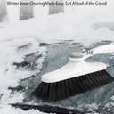 [3-in-1] Extendable Ice Scraper and Snow Brush for Car Windshield, Upgraded 360 Pivoting Brush Head with Comfortable Foam Grip - Detachable Snow Removal Tool for Truck, SUV, and Vehicle Windows (Gray)