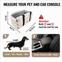 RYNVALE Center Console Dog Car Seat, Dog Armrest Booster for Small Dogs | Portable Anti-Collapse Dog Car Seat for Small Dogs & Cats, Safety Tethers, Cooling & Soft Cushion, Up to 12lbs