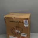 Collapsible Baby Bathtub for Newborn to Toddler 0-36 Months, Spacious Foldable Infant Bath Tub with Thermometer, Cushion & Drain Hole, Portable Travel Tub Grey