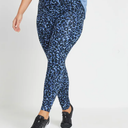 Yours Curve Blue Animal Print Swirl Active Leggings, Small