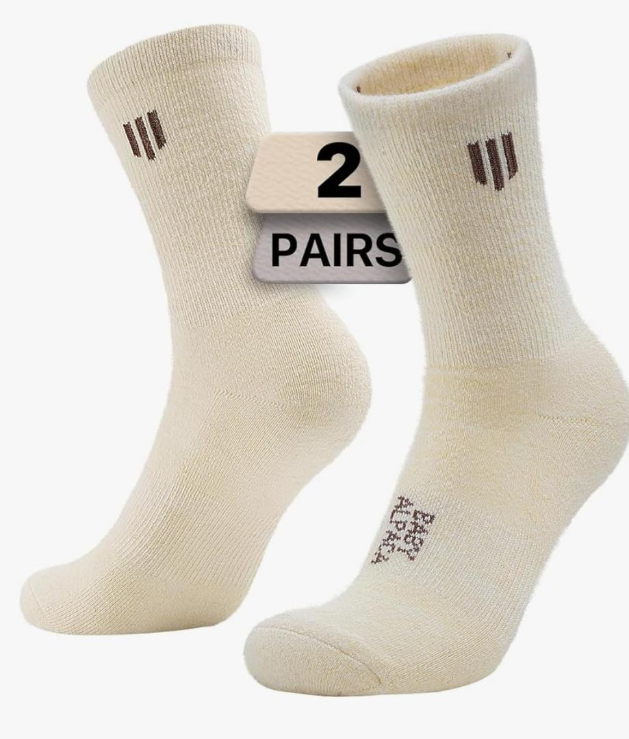 Alpaca Wool Micro Crew Midweight Thermal Hiking Boot Socks Moisture Wicking, Winter hunting Cushioned Merino Medium