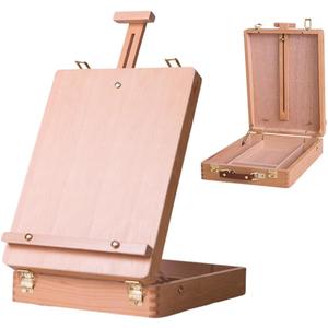 Wooden Art Easel for Painting & Sketching - Tabletop & Table Top Easel with Storage - Adjustable Height & Angle, Foldable - Perfect for Adults, Artists, Students & Beginners