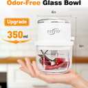 Electric Garlic Chopper, 350ML Glass Bowl Mini Food Processor, Portable Veggie Chopper Onion Garlic Grinder, Wireless Blender for Ginger, Chili, Fruit, Meat, etc