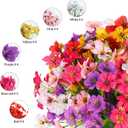24 Bundles Artificial Flowers for Outdoor Indoor Garden Home Decoration, Plastic Flowers Decoration,Artificial Plants for Indoor Outside Garden Home Wedding Farmhouse (Mix 6 Color)