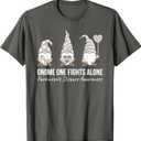 Gnome One Fights Alone T Shirt Parkinsons Awareness Ribbon T-Shirt (XXL)
