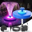 Large Pond Fountain,Floating Pool Fountain with LED Lights,Big Floating Water Fountain Pump,Pond Fountain Aerator with Anchor,Outdoor Pool Water Feature for Pond,Garden (Corded Electric)-Dark Blue
