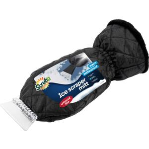 SCRUBIT Ice Scraper with Glove - Car Windshield Scraper for Ice and Snow w/Fleece Mitt - Quickly Scrape and Remove Snow While Staying Warm - Waterproof & Windproof - Car Scraper Snow Brush (Black)
