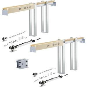SMARTSTANDARD 2 Set Pocket Door Frame 72"x 80",Pocket Door Kit with 120LBS Two-Way Soft-Close Mechanism,Single Pocket Door Frame Kit for 24'' to 36'' Width Door,Durable Pocket Door Hardware