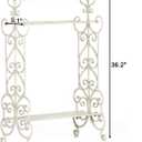 Free Standing Towel Rack for Bathroom, 3 Tier Metal Towels Rack Freestanding with Storage Shelf, Retro White Floor Towel Rack Stand for Bath Towels Hand Washcloths, 21.2 x 11.8 x 36.2