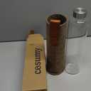 Cosumy Glass Water Bottle 25oz with Felt Sleeve - Borosilicate Glass - Leakproof Lid - BPA Free - Ideal for Work, Travel & Gym (Beige)