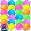 COSOOS 24 Pack Reusable Water Balloons for Kids, Water Toy Summer Toy for Boys Girls, Beach Pool Toys for Kids 3-12, Outdoor Activities Water Games Toys Self Sealing Refillable Water Balloons for Fun (24 Pack Water Balloons)