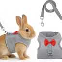 Bunny Harness and Leash Set, Soft Breathable Mesh Vest, Escape-Proof Adjustable Small Pet Harness Rabbit Vest Pets Stuff for Rabbits, Kittens, Guinea Pigs (S) (Grey)