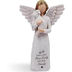 BORLESTA Pet Memorial Gifts for Dogs - Loss of Dog Sympathy Gift, Pet Loss Sympathy Gift, Dog Memorial Gifts, Pet Remembrance Gift, Bereavement Gifts Dogs Statue Angel Figurines (White)