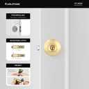 Karlstone 3 Pack Gold Ball Door Knob, Satin Brass Round Front Door Handle Gold Entry Door Lock for Right or Left Handed Doors