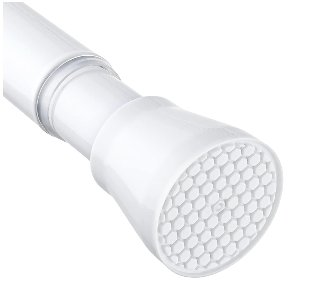 White Tension Curtain Rod for Windows 28 to 48 inch, Adjustable Expandable Pressure Spring Curtain Rod No Drilling, 7/8" Curtain Rod for Bedroom Doorway Closet Door