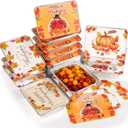 Thanksgiving Aluminum Food Containers With Lids - 48 PCS Disposable Turkey Tin Foil Pans for Leftovers and Party Supplies